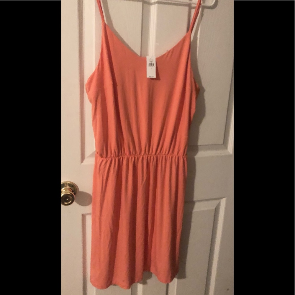 GAP Orange/Coral Dress ~ Large with Straps, Stretch Fabric, Elastic Waist